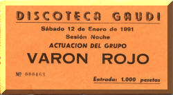 Entrada de concierto de Barón Rojo