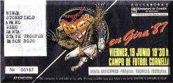 Entrada de concierto de Barón Rojo