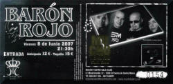 Entrada de concierto de Barón Rojo