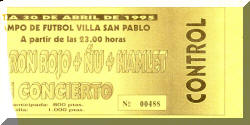 Entrada de concierto de Barón Rojo