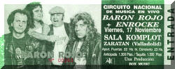 Entrada de concierto de Barón Rojo