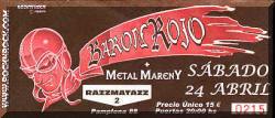 Entrada de concierto de Barón Rojo