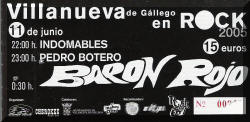 Entrada de concierto de Barón Rojo