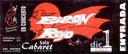 Entrada de concierto de Barón Rojo