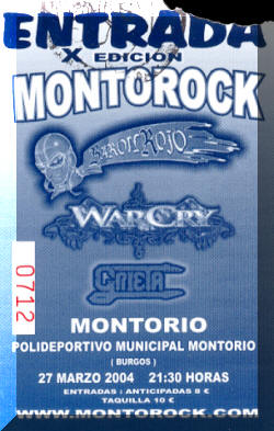 Entrada de concierto de Barón Rojo