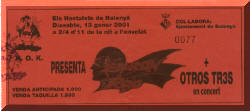 Entrada de concierto de Barón Rojo