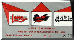 Entrada de concierto de Barón Rojo