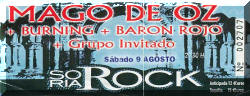 Entrada de concierto de Barón Rojo