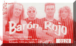 Entrada de concierto de Barón Rojo