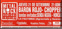 Entrada de concierto de Barón Rojo
