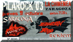 Entrada de concierto de Barón Rojo