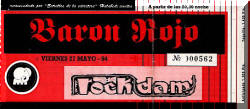 Entrada de concierto de Barón Rojo