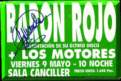Entrada de concierto de Barón Rojo
