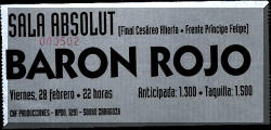Entrada de concierto de Barón Rojo