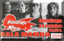Entrada de concierto de Barón Rojo