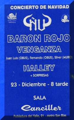 Entrada de concierto de Barón Rojo