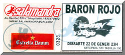 Entrada de concierto de Barón Rojo