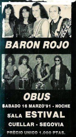Entrada de concierto de Barón Rojo