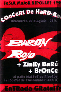 Entrada de concierto de Barón Rojo