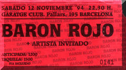Entrada de concierto de Barón Rojo