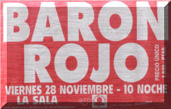 Entrada de concierto de Barón Rojo