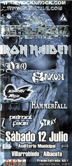 Entrada de concierto de Barón Rojo
