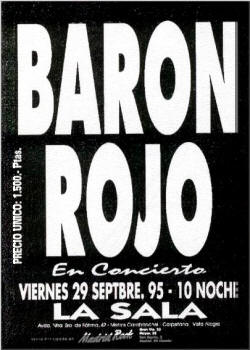 Entrada de concierto de Barón Rojo