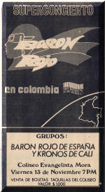Póster de concierto de Barón Rojo