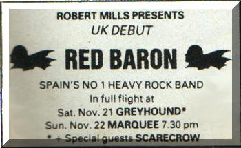 Póster de concierto de Barón Rojo