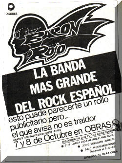 Póster de concierto de Barón Rojo