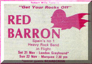 Póster de concierto de Barón Rojo