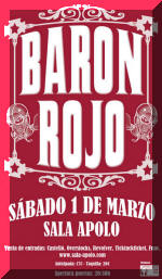 Póster de concierto de Barón Rojo